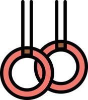 Athletic Gymnastics Rings  Flat Color Icon Vector icon banner Template