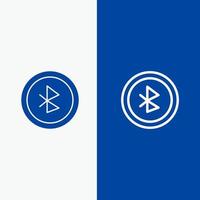 Bluetooth Ui User Interface Line and Glyph Solid icon Blue banner Line and Glyph Solid icon Blue banner vector