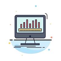 analytics processing dashboard data stats Flat Color Icon Vector