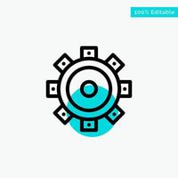 Construction Building Setting turquoise highlight circle point Vector icon