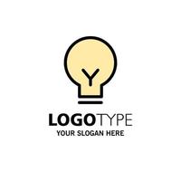 Light Bulb Basic Ui Business Logo Template Flat Color vector