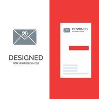 bandeja de entrada de correo electrónico diseño de logotipo gris y plantilla de tarjeta de visita vector