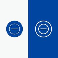 No Add Less Line and Glyph Solid icon Blue banner Line and Glyph Solid icon Blue banner vector