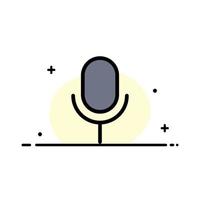 Mic Microphone Basic Ui  Business Flat Line Filled Icon Vector Banner Template