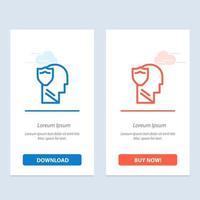 Shield Secure Male User Data  Blue and Red Download and Buy Now web Widget Card Template vector