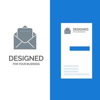 diseño de logotipo gris de correo de documento y plantilla de tarjeta de visita vector