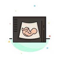 Maternity pregnancy sonogram baby ultrasound Flat Color Icon Vector