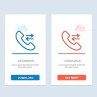 Answer Call Contact us  Blue and Red Download and Buy Now web Widget Card Template vector