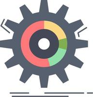 setting data management process progress Flat Color Icon Vector