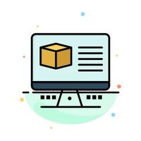 Computer Box Internet Monitor Abstract Flat Color Icon Template vector