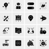 16 iconos de negocios universales vector ilustración de icono creativo para usar en proyectos relacionados con la web y dispositivos móviles