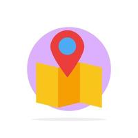 icono de color plano de fondo de círculo abstracto de puntero de mapa de ubicación vector
