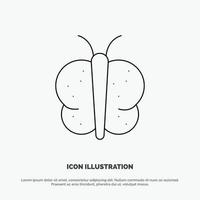 Animal Butterfly Easter Nature Line Icon Vector