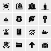 16 iconos de negocios universales vector ilustración de icono creativo para usar en proyectos relacionados con la web y dispositivos móviles