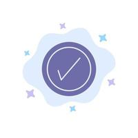 Tick Interface User Blue Icon on Abstract Cloud Background vector