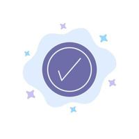 Tick Interface User Blue Icon on Abstract Cloud Background vector