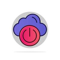 Cloud Power Network Off Abstract Circle Background Flat color Icon vector