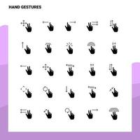 25 Hand Gestures Icon set Solid Glyph Icon Vector Illustration Template For Web and Mobile Ideas for business company