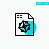 File Processing 3d Design turquoise highlight circle point Vector icon