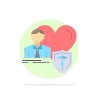 insurance family home protect heart Flat Color Icon Vector