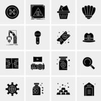 16 iconos de negocios universales vector ilustración de icono creativo para usar en proyectos relacionados con la web y dispositivos móviles