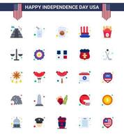 25 iconos creativos de ee.uu. signos de independencia modernos y símbolos de justicia del 4 de julio día de ee.uu. comida frise editable elementos de diseño vectorial del día de ee.uu. vector