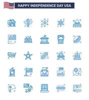 Happy Independence Day USA Pack of 25 Creative Blues of country wisconsin men usa capitol Editable USA Day Vector Design Elements