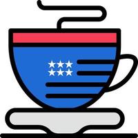 Tea Cup Coffee Usa  Flat Color Icon Vector icon banner Template