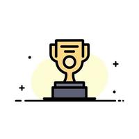 Job Worker Award Cup  Business Flat Line Filled Icon Vector Banner Template