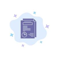 Page Layout Report Presentation Blue Icon on Abstract Cloud Background vector