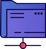 Folder Data Server Storage  Flat Color Icon Vector icon banner Template