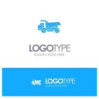 Truck Trailer Transport Construction Blue Solid Logo with place for tagline vector