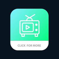 tv televisión reproducir video aplicación móvil botón android e ios versión de línea vector