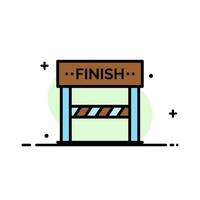 Finish Line Sport Game  Business Flat Line Filled Icon Vector Banner Template