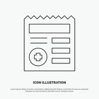 Basic Document Ui Medical Line Icon Vector