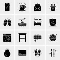 16 iconos de negocios universales vector ilustración de icono creativo para usar en proyectos relacionados con la web y dispositivos móviles