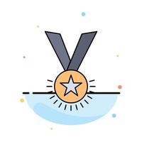 Award honor medal rank reputation ribbon Flat Color Icon Vector