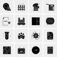 16 iconos de negocios universales vector ilustración de icono creativo para usar en proyectos relacionados con la web y dispositivos móviles