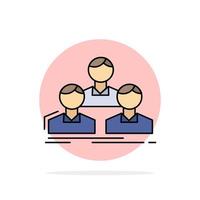 Company employee group people team Flat Color Icon Vector