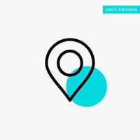 Map Location Pin World turquoise highlight circle point Vector icon