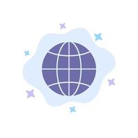 World Globe Internet Design Blue Icon on Abstract Cloud Background vector