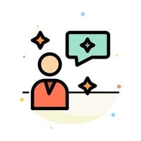 Man Chat Chatting Interface Abstract Flat Color Icon Template vector