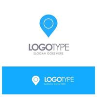 Map Location Pin World Blue Solid Logo with place for tagline vector