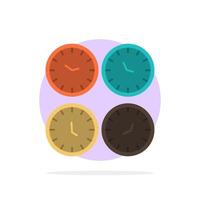 reloj relojes de negocios relojes de oficina zona horaria relojes de pared hora mundial círculo abstracto fondo color plano icono vector