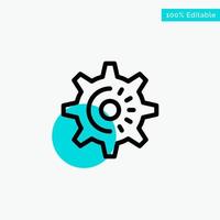 cog gear setting idea turquesa resaltar círculo punto vector icono