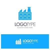 Construction Factory Industry Blue Solid Logo with place for tagline vector