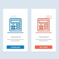 Basic Document Ui Bank  Blue and Red Download and Buy Now web Widget Card Template vector