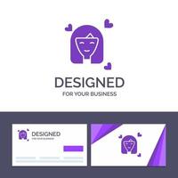 Creative Business Card and Logo template Girl Person Woman Avatar Women Vector Illustration