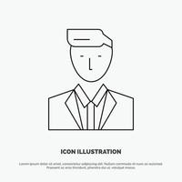 Boss Ceo Head Leader Mr Line Icon Vector