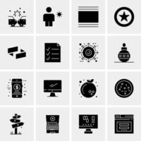 16 iconos de negocios universales vector ilustración de icono creativo para usar en proyectos relacionados con la web y dispositivos móviles